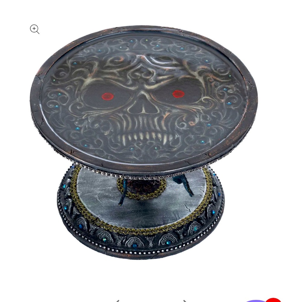 Katherine’s Collection 2023 Seers & Takers 11X7 Skull Cake Stand